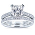 Princess Moissanite and Diamond Square Shank Trellis Bridal Set  2 1/3 CTW 14k White Gold (GH/VS)